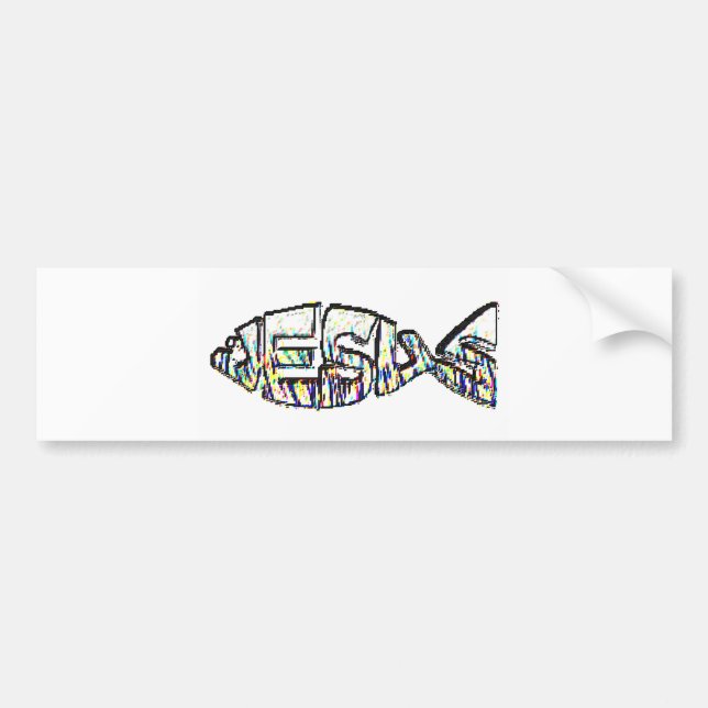 Jesus-Fisch-Regenbogen-Autoaufkleber Autoaufkleber (Vorne)