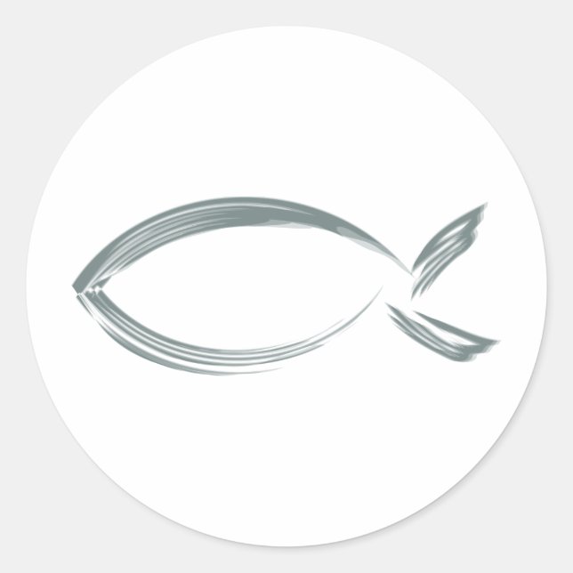 Jesus Fisch Runder Aufkleber (Vorderseite)
