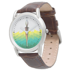 Jesus-Fisch-Schwert Armbanduhr