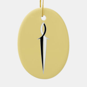 Jesus-Fisch-Schwert Keramik Ornament