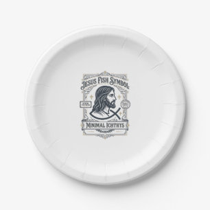 Jesus-Fisch-Symbol Minimal Ichthys Jesus-Fisch Min Pappteller