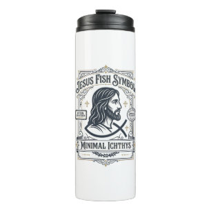 Jesus-Fisch-Symbol Minimal Ichthys Jesus-Fisch Min Thermosbecher