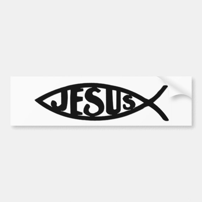 Jesus-Fische (Autoaufkleber-Schwarzes) Autoaufkleber (Vorne)