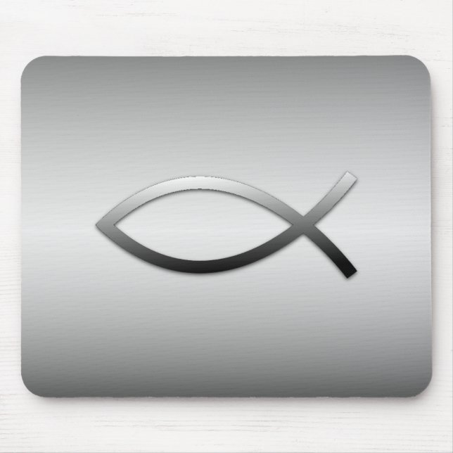 Jesus-Fische christliches Ichthys Symbol Mousepad (Vorne)