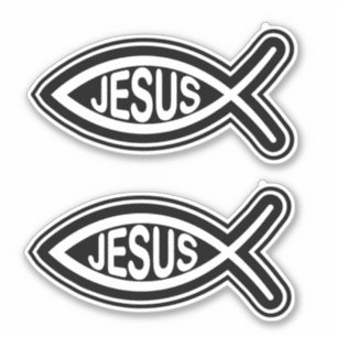 Jesus fischen Christliches religiöses Symbol Schwa Aufkleber