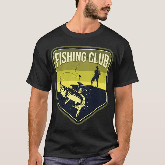 Jesus Fischen Retro-Grafikdesign T-Shirt (Vorderseite)