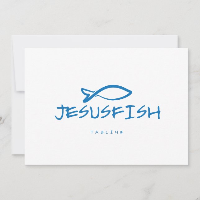 Jesus FISH Logo-Vorlage Einladung (Vorderseite)