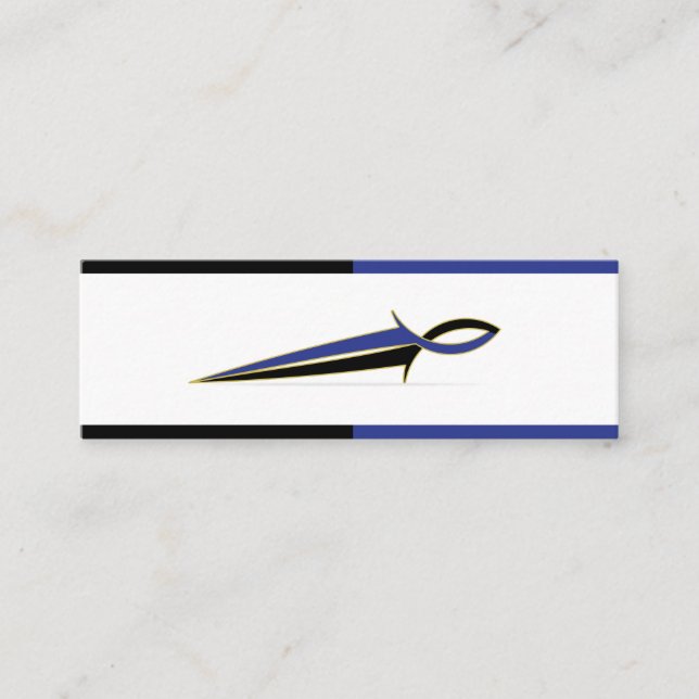 Jesus Fish Sword Mini Visitenkarte (Vorderseite)
