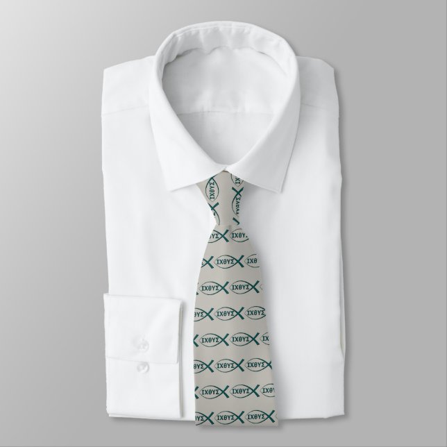 Jesus Fish Symbol Neck Tie Krawatte (Gebunden)