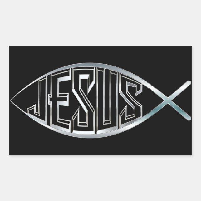 Jesus Fish Symbol Religious Sticker (Vorderseite)