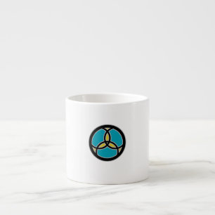 Jesus Fish Trinity Stached Glass (aquamarin) Espressotasse