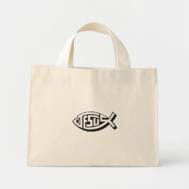 Jesus Fishers Men Tiny Tote Bag Mini Stoffbeutel