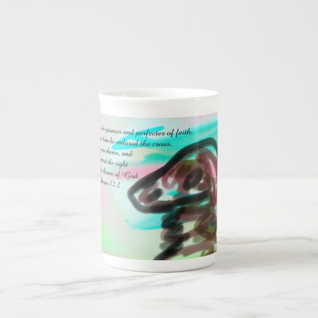 Jesus fixiert Augen Prozellantasse (Vorderseite)