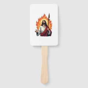 Jesus Flamme Der Wahrheit Vintage Gravur T-Shirt Fächer