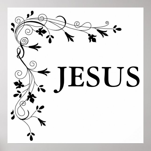 JESUS FLORAL CORNER BORD POSTER (Vorne)
