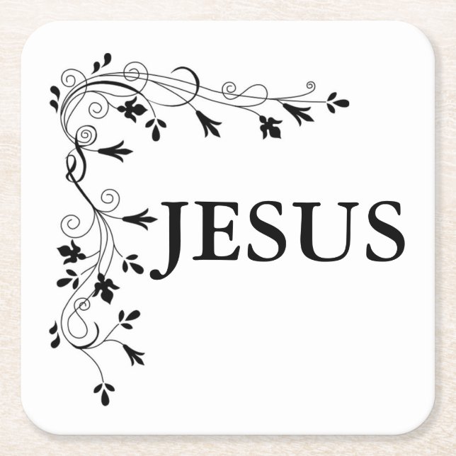 JESUS FLORAL CORNER BORD RECHTECKIGER PAPPUNTERSETZER (Vorderseite)