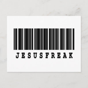 Jesus Freak Barcode Design Postkarte