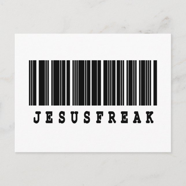 jesus freak Strichcode-Design Postkarte (Vorderseite)