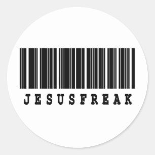 jesus freak Strichcode-Design Runder Aufkleber