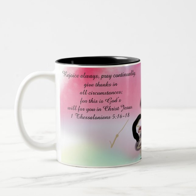 Jesus freut sich zweifarbige tasse (Links)