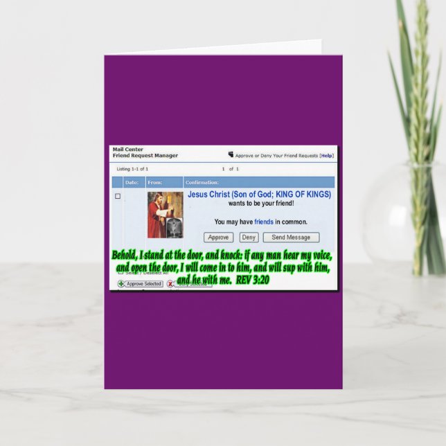 Jesus Friend Request Einladung (Vorderseite)