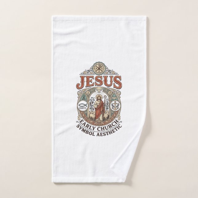 Jesus Frühkirche Symbol Ästhetik Jesus Frühkirche Handtuch (Handtuch)