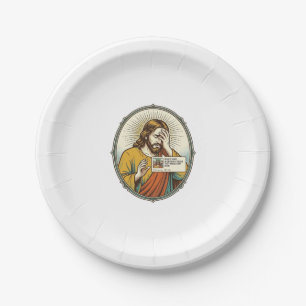Jesus fügte der Geschichte statt direkter Nachrich Pappteller