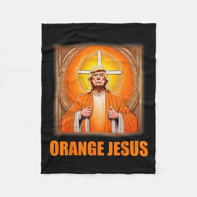Jesus Funny Trump 1 Fleecedecke (Vorderseite)