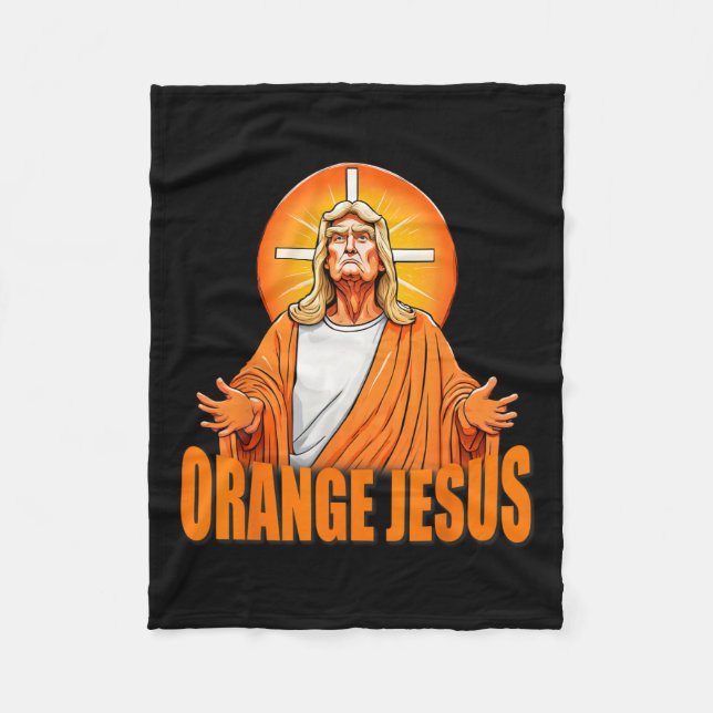 Jesus Funny Trump Fleecedecke (Vorderseite)