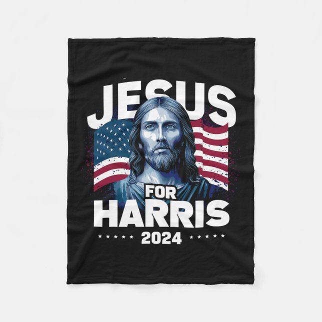 Jesus für Harris Kamala 2024 Fleecedecke (Vorderseite)