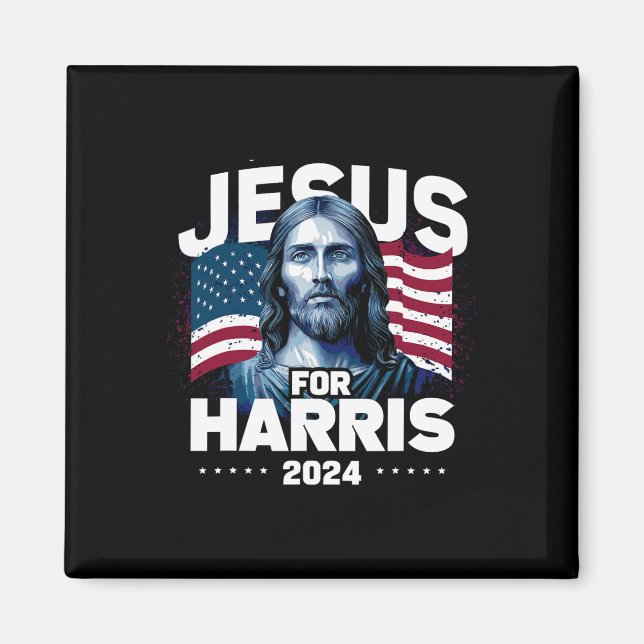 Jesus für Harris Kamala 2024 Magnet (Vorne)
