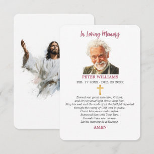 Jesus für immer in unseren Herzen Gedenk-Trauerkar Dankeskarte