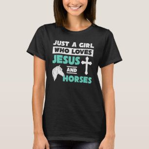 Jesus-Gebet Pferd Mädchen Frauen Reiter Kreuz T-Shirt