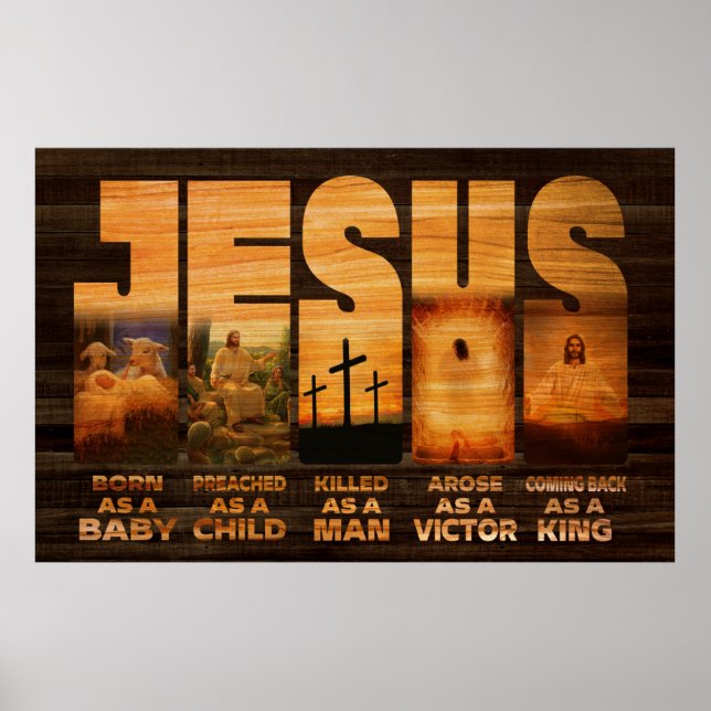 Jesus Geboren als ein Kind, das als Kind gepredigt Poster (Vorne)