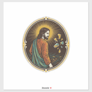 Jesus Gebrochener Glas Tanzboden Party Gefahr Club Aufkleber