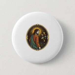 Jesus Gebrochener Glas Tanzboden Party Gefahr Club Button