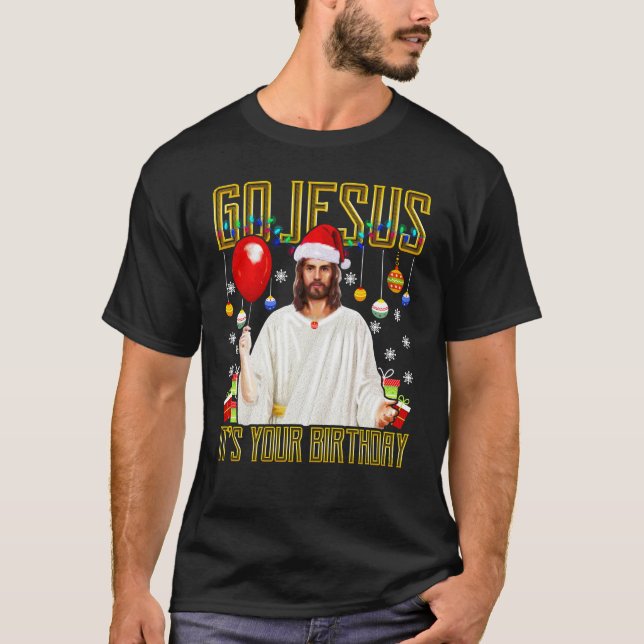 Jesus Geburtstag Weihnachten T-Shirt (Vorderseite)