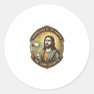 Jesus Gefällt-nicht-Button Social Media Hater Trol Runder Aufkleber