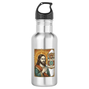 Jesus gefälschtes verifiziertes Häkchen Betrug Tro Edelstahlflasche