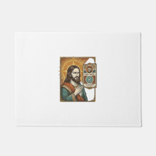 Jesus gefälschtes verifiziertes Häkchen Betrug Tro Fußmatte