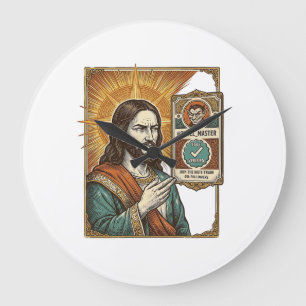 Jesus gefälschtes verifiziertes Häkchen Betrug Tro Große Wanduhr