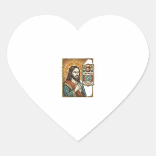 Jesus gefälschtes verifiziertes Häkchen Betrug Tro Herz-Aufkleber