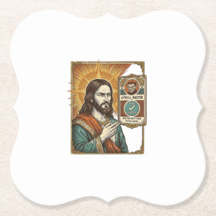 Jesus gefälschtes verifiziertes Häkchen Betrug Tro Untersetzer