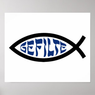 Jesus Gefilte Fisch - Jüdischer Pessach-Humor Poster