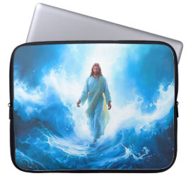 Jesus geht auf dem Ozean Laptop-Hülle/Schutz Laptopschutzhülle