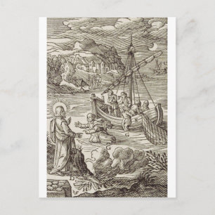 Jesus geht auf dem Wasser Postkarte