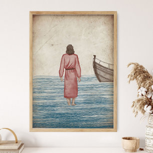 Jesus geht auf dem Wasser _Schrift Wandkunst, Bibe Poster