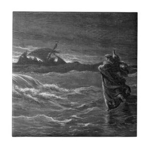 Jesus geht auf Wasser Fliese