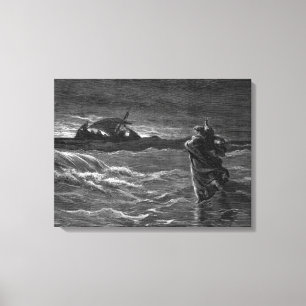 Jesus geht auf Wasser Leinwanddruck