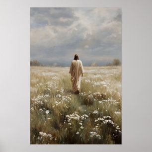 Jesus geht Der gute Hirte Er führt mich Jesus  Poster